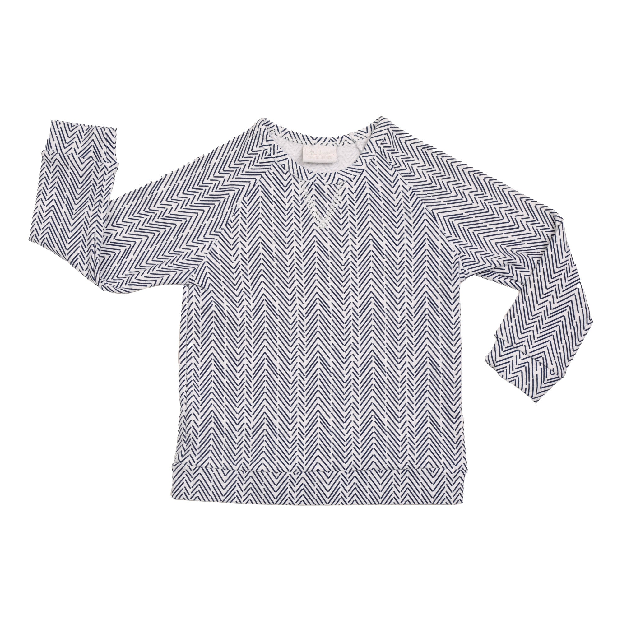 Toddler Long-Sleeve Top 2-5T – Regular Fit Crewneck 2T / Navy Herringbone