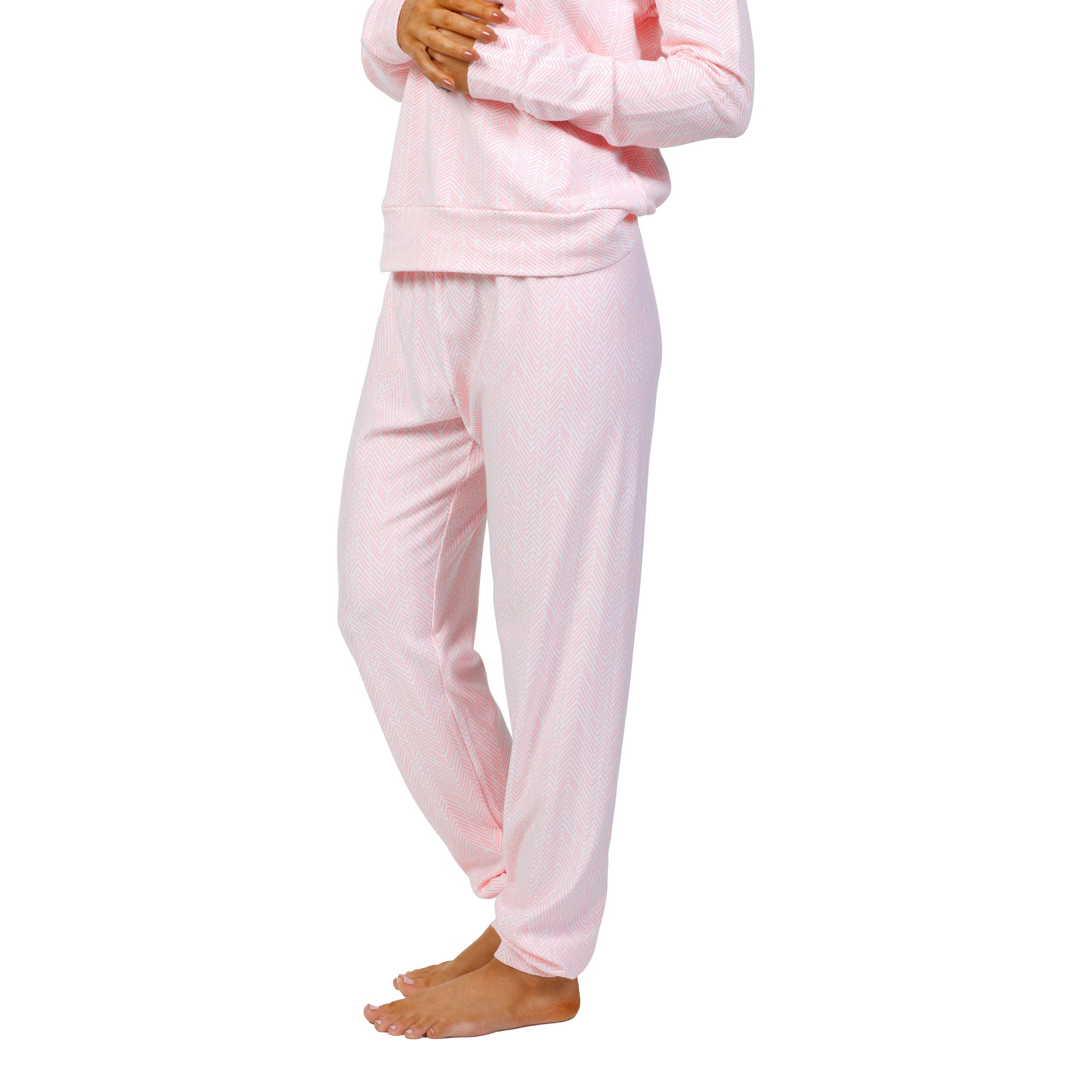 Womens Lounge Pants – Relaxed Chic-Fit X-Small (00-0) / Coral Herringbone