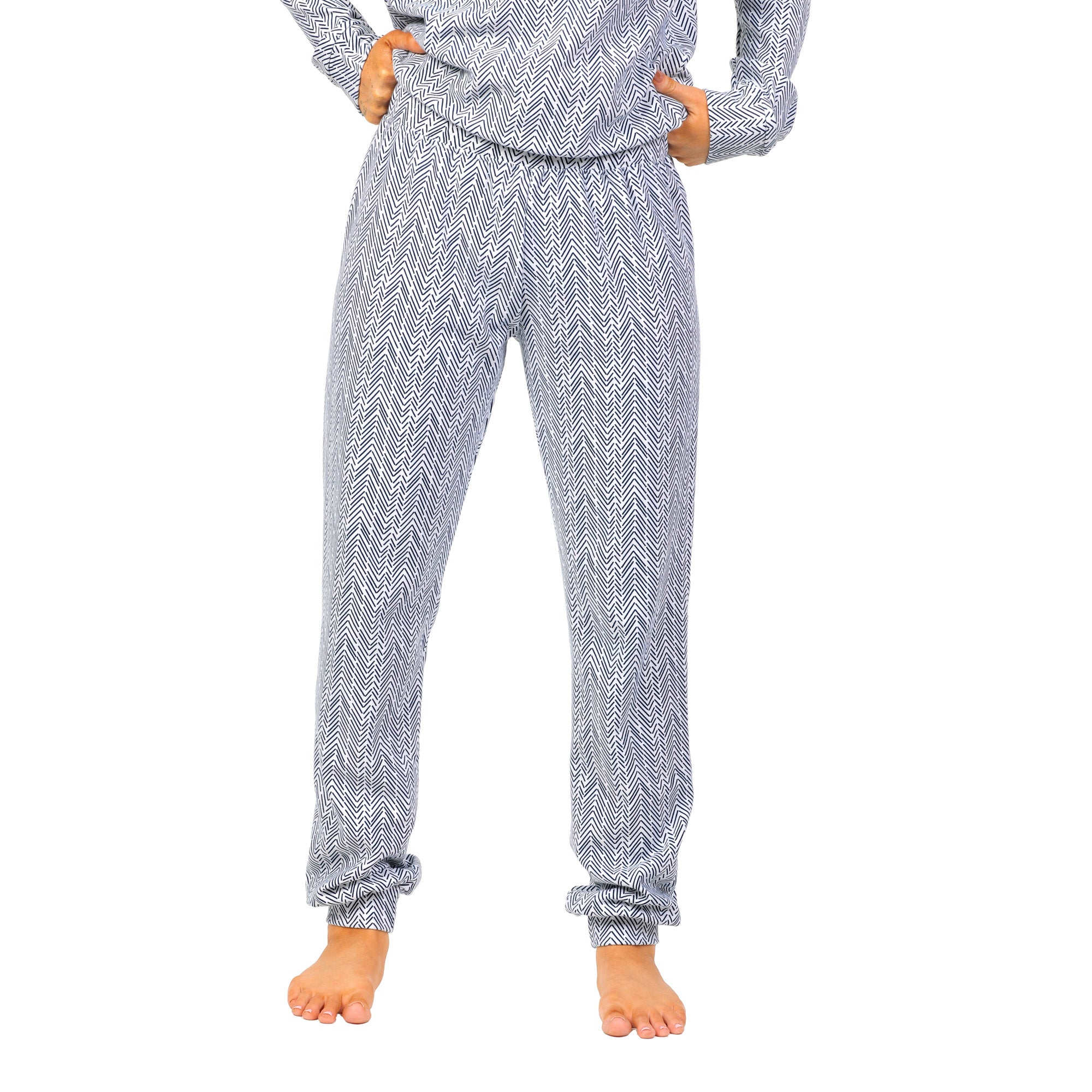 Womens Lounge Pants – Relaxed Chic-Fit X-Small (00-0) / Navy Herringbone