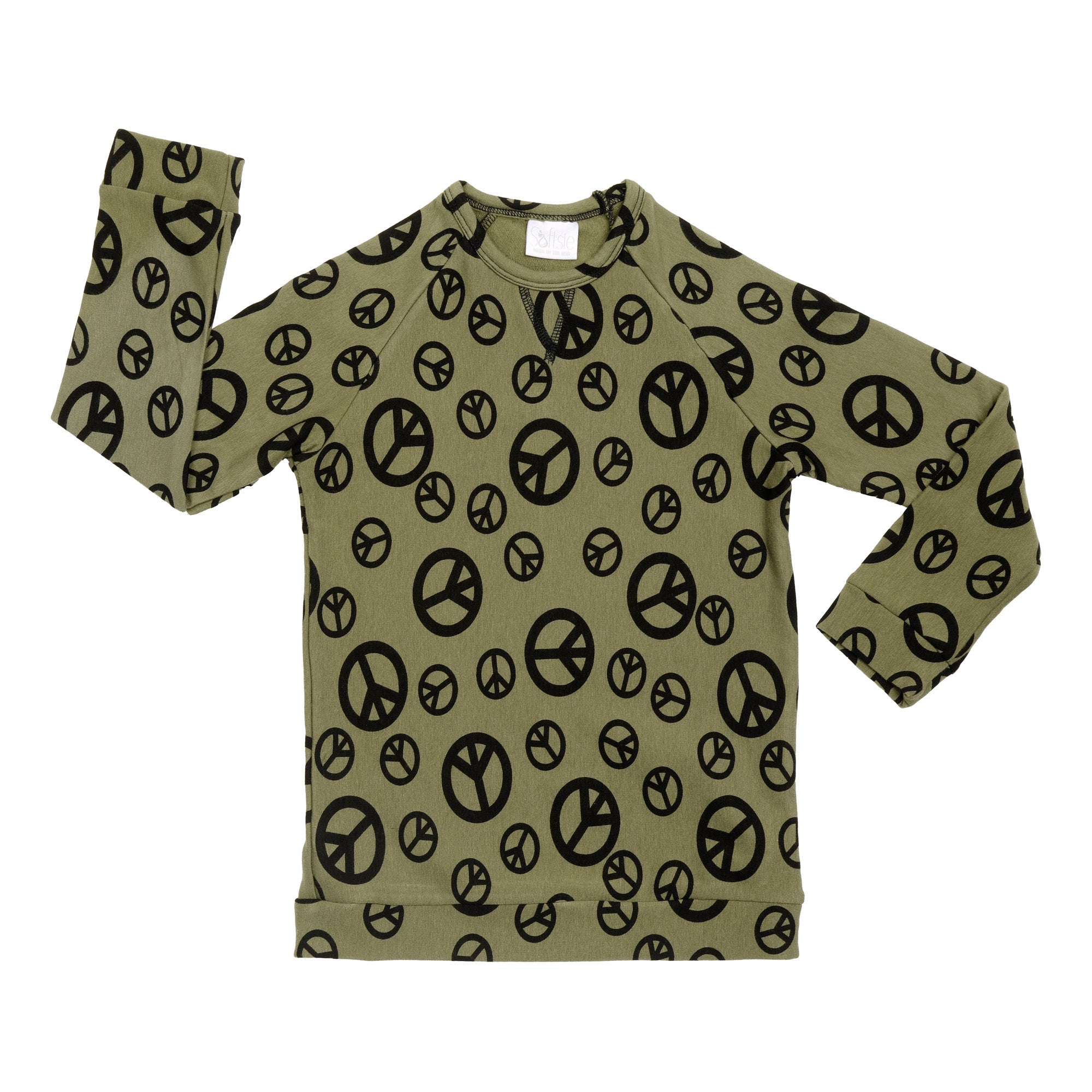 Toddler Long-Sleeve Top 2-5T – Regular Fit Crewneck 2T / Peace Sign