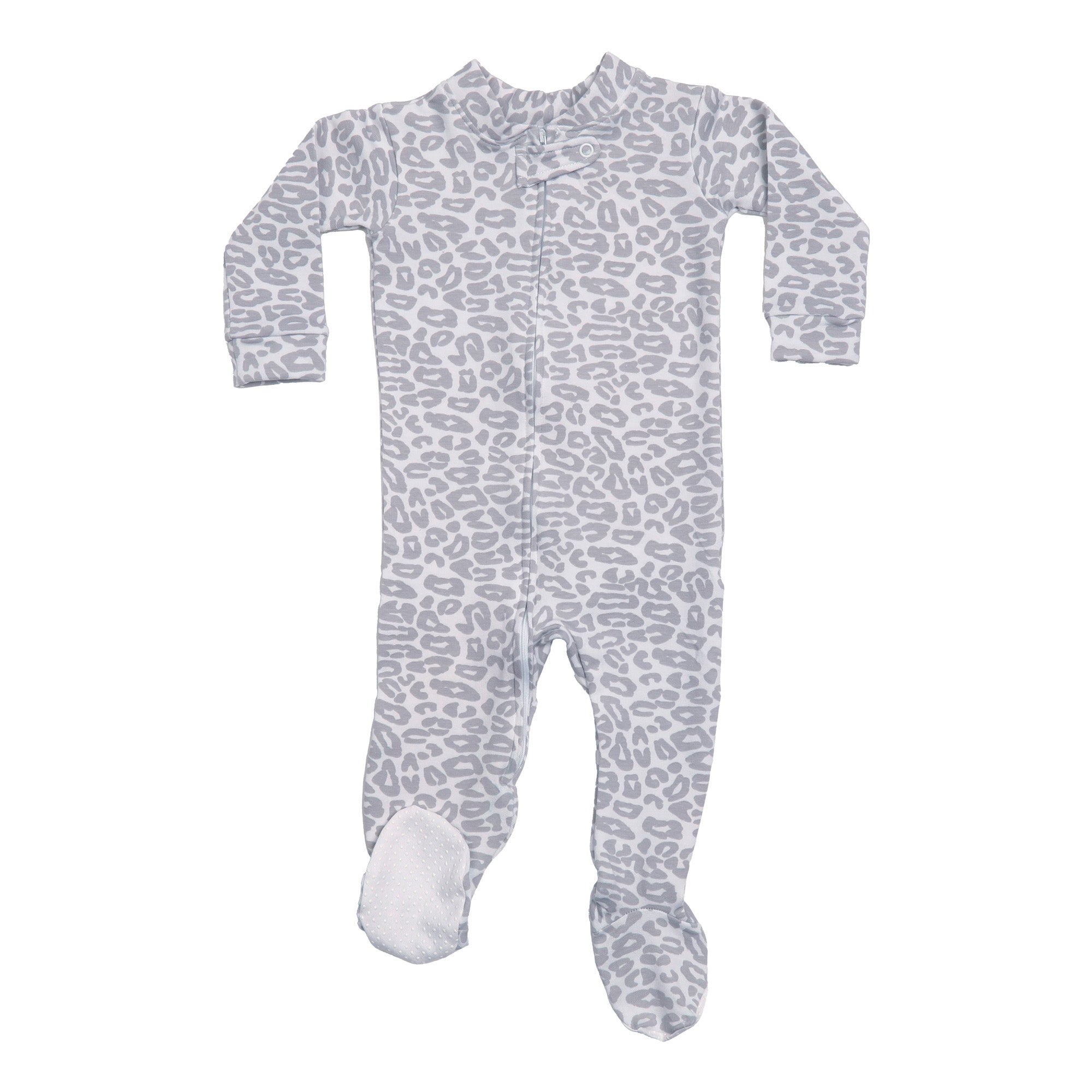 Footie One-Piece Pajamas – Snug Fit and Gripped Soles 12-18M / Leopard