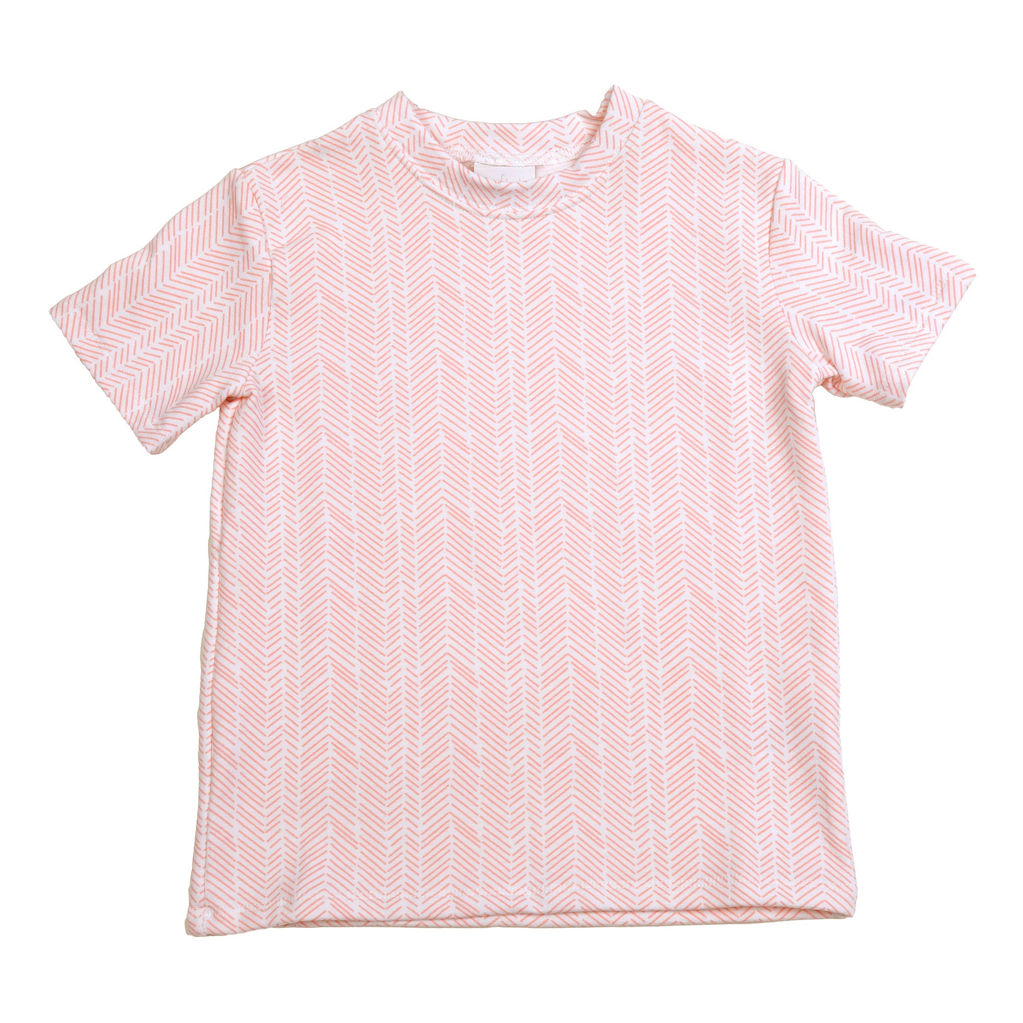 Kids Short-Sleeve Tee – Relaxed Gender-Neutral Fit 8 (8/10) / Coral Herringbone